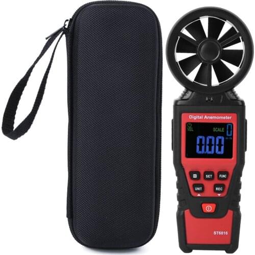 ST6816 Handheld HD LCD Digital Display Anemometer Mini Portable Wind Speed Temperature Meter Tester