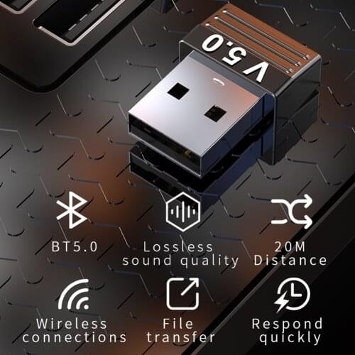 USB 5.0 Bluetooth-compatible Adapter Car Transmitter Audio Receiver Dongle USB Wireless Adapter for Computer Laptop Car Stereo