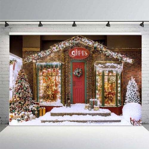Photography Backdrops Christmas Tree Stairs Wooden Floor Fireplace Portrait Vinyl Photographic Backgrounds Photo Studio