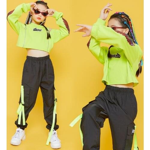 Street Dance Costumes ChildrenS Hip Hop Clothing Girls Modern Jazz Performance Practice Wear Sequins Strapless Tops DNV13754