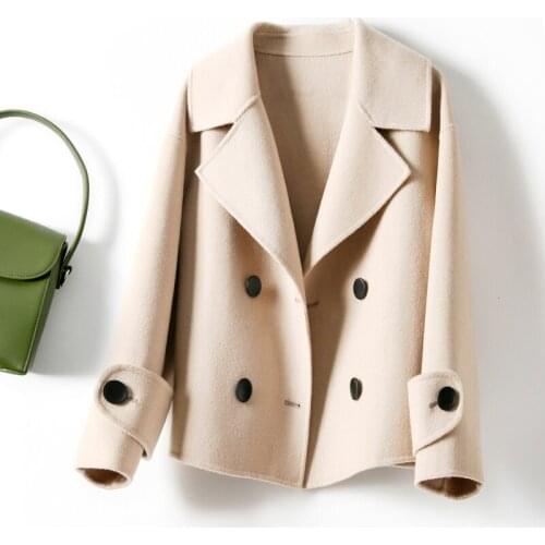 100% Wool Coat Autumn Winter Jacket Women Double-side Woolen Coat Female Korean Vintage Short Jacket X241800HCH18960 MY982