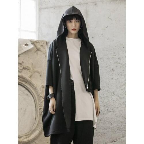 Owen seak Women Cotton Coats Hoodies Sweatshirts Jackets Gothic Clothing Authmn Dust Women Coats Windbreaker Black Jacket