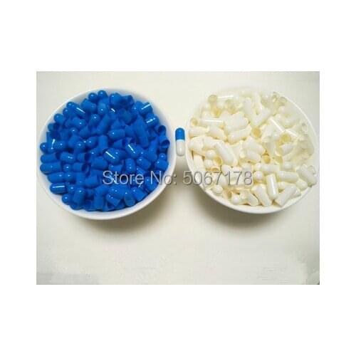 0# 1,000pcs Seperated Capsule,Blue-White colored!Hard Empty Gelatin Capsules Sizes 0, Gelatin Empty Capsules 0