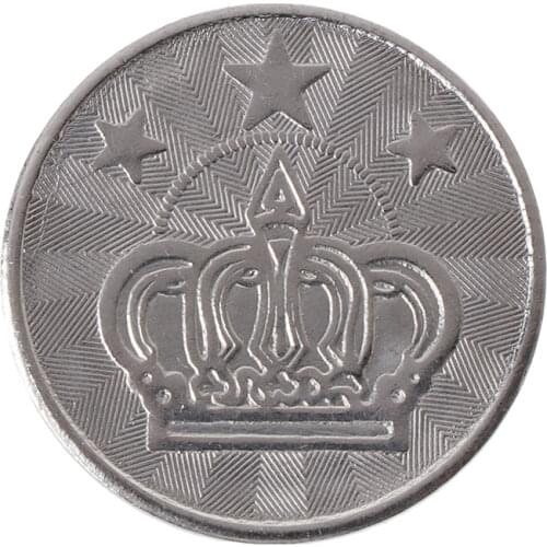 10pcs 25*2mm Game Token Stainless Steel Arcade Game Coin Pentagram Crown Tokens