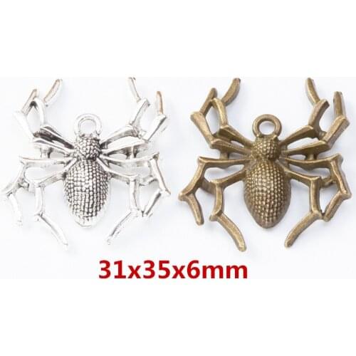 10 pieces of retro metal zinc alloy spider Pendant for DIY handmade jewelry necklace making 8207