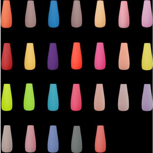20Pcs/opp Matte Fashionable False Nails Wearable Nail Stickers Artificial Designs Finished Nail Art Decoration Tools Fake Nail