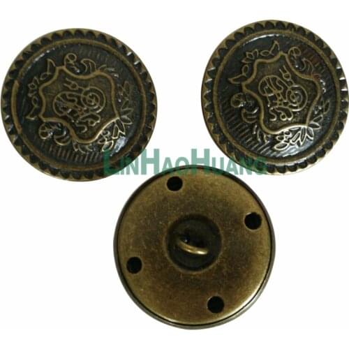 50pcs/lot 30mm big metal alloy sewing accessories copper metal button retro button jean, coat, jacket, pantsdecorative buckle