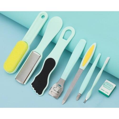 8 in 1 Professional Foot Care Kit Pedicure Tools Set Stainless Steel Foot Rasp Foot Dead Skin Remover Clean Toenail Care Kit