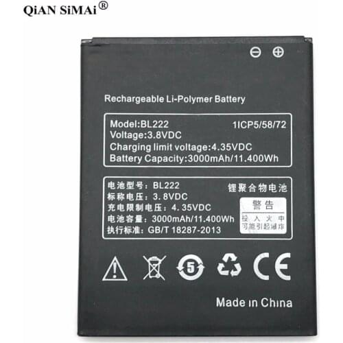 2019 New BL 222 BL222 Battery For lenovo S660 S668T 3.8V 3000mAh high capacity Mobile Phone Replacement Rechargeable ion