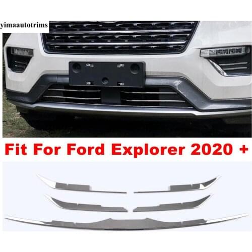 Accessories For Ford Explorer 2020 2021 Car Front Center Head Bumper Bottom Grille Grill Decoration Panel Stripes Cover Trim
