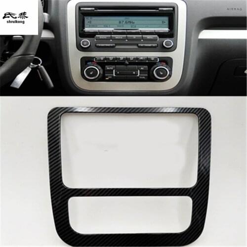 1pc Car stickers ABS carbon fiber grain Central control panel decoration cover for 2009-2017 Volkswagen VW Scirocco 137 138