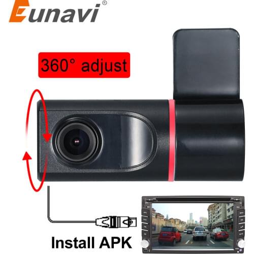 Eunavi Car DVR Camera 140 degree HD 720P Front Dash Camera For Android Car Radio Player USB DVR Camera