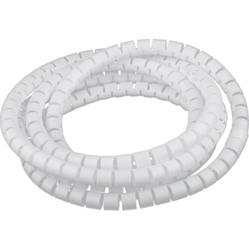 White 2m 10mm PE Cable Tidy Wire Storage Cable Organizer Spiral Zip Wrap
