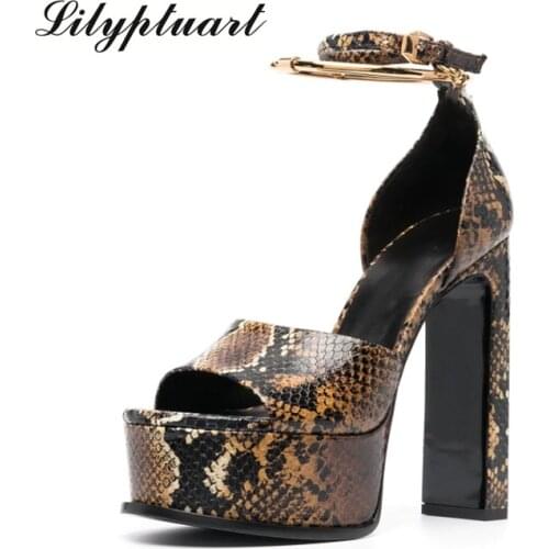 Europeanand American Style Sandals Women High Heels Pumps Super High Heel 11.5cm Womens Sandals Waterproof Platform Toe Sandals