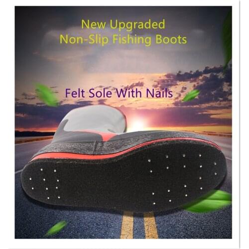 Fly Fishing Waders Boots Felt Sole with Nails Spring Rubber Sole Anit-slip Waterproof Fish Boots Winter Warm Camping Men Women