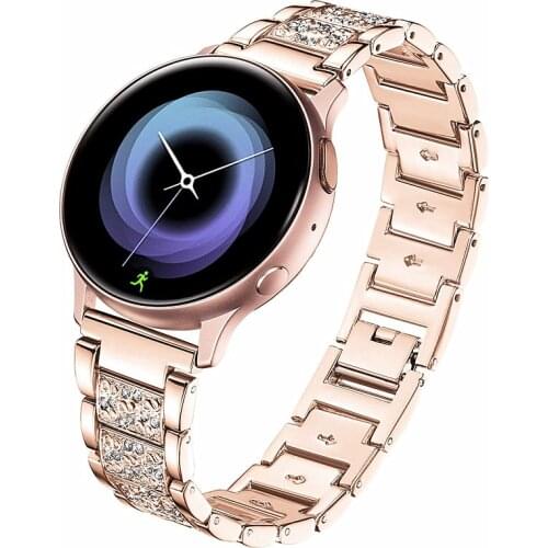 Jewelry Bling Metal Bracelet For Samsung Galaxy Watch 3 Active 2 44mm 40mm Band Huawei Watch GT 2 Strap For Gear S3 Amazfit Gtr