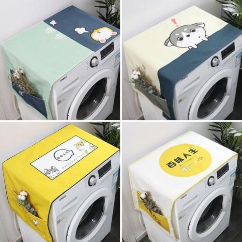 Cartoon Towel Roller Washing Machine Cover Cloth Dust Cover Belt Storage Refrigerator Cover Cloth Home Decoration