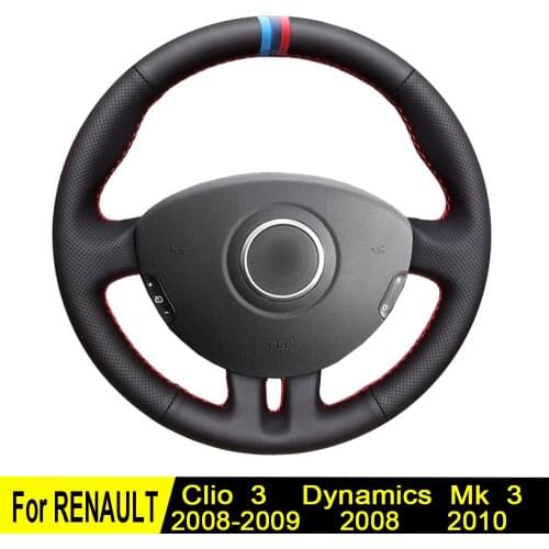 Steering Wheel Cover For Renault Clio 3 2009 2008 Clio Dynamics 2008 Clio Mk 3 2010 Hand-Stitched Genuine Leather