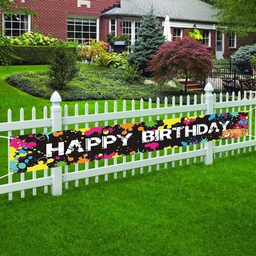 Birthday Banner Family Photo Backgrounds Garden Fence Decoration Celebration Party Backdrops Wall Booth Poster