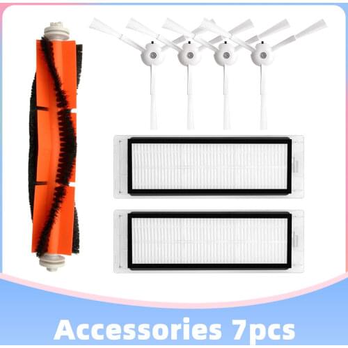 For Roborock S5 S6 S5 Max S6 MaxV S50 S55 S60 Robot Vacuum Cleaner Spare Parts 2 Hepa Filter 1 Main Brush 4 Side Brush Set