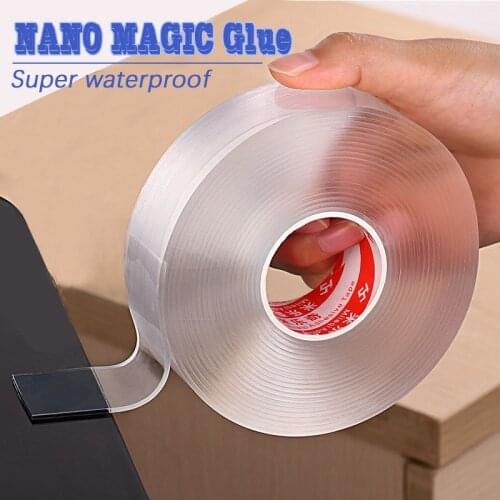 1/2/3/5M Double Sided Tape Nano Tape Reusable Waterproof Wall Sticker Non-marking And Washable Self adhesive Transparent Tapes