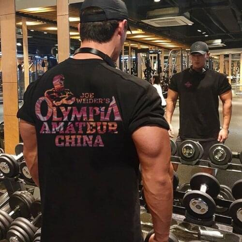 Summer New Bodybuilding Workout Casual Cotton Print t shirt Men Gyms Fitness Short sleeve T-shirt Male Tees Tops Clothes Appare