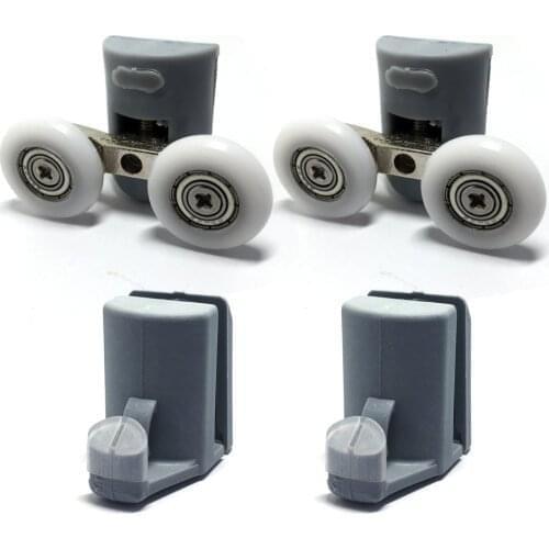 Smooth 4 Chrome plated Shower door rollers/Shower door Lower Hooks