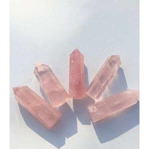 5pcs Natural powder crystal single pointed crystal column