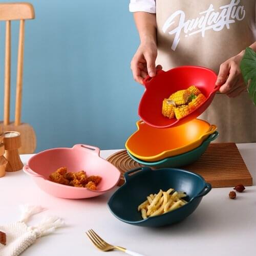 Nordic Creative Ceramic Snack Plate Household Snack Plate Western Restaurant Fruit Salad Dessert Plate Dinner Plates