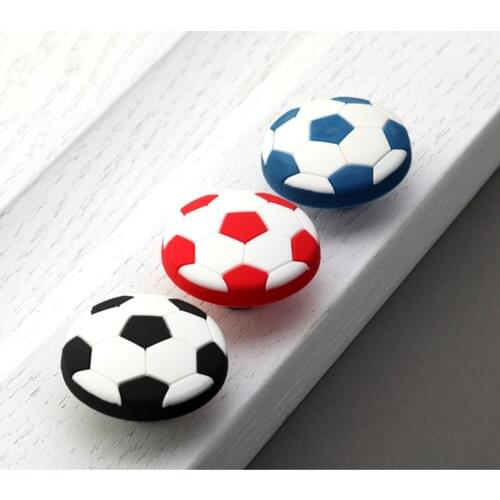 Lovely Rubber Sports Football Kids Room Drawer Cabinet Handle Knobs Kid Soft Furniture Pulls/Knobs