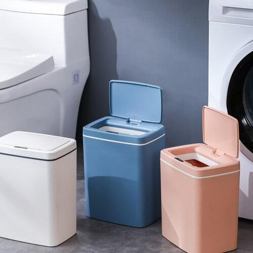 14L Dustbin Household Smart Automatic Sensor Garbage Bin Kitchen Bathroom Trash Can USB Charging Three-mode Rubbish Waste Basket