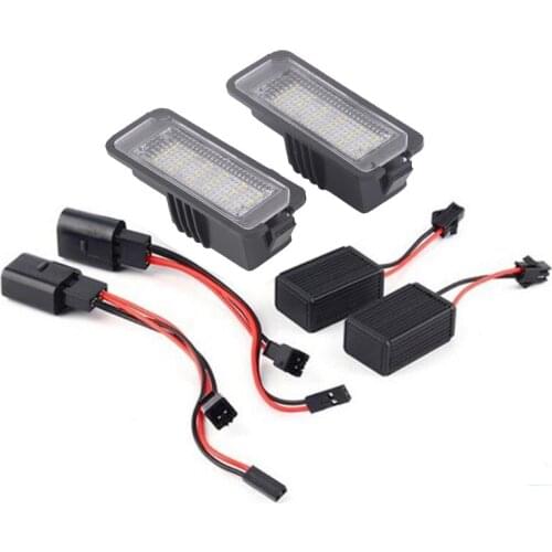 NEW-2Pcs Car LED Number License Plate Lights for Skoda Superb Seat Altea Exeo Ibiza