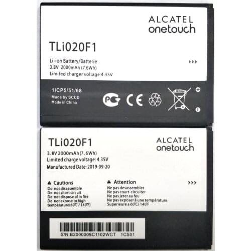 2019 New TLI020F1 Battery For TCL J720T J726T For Alcatel One Touch Pop 2 5042d C7 7040 OT-7040 OT-7040D 100% High Quality