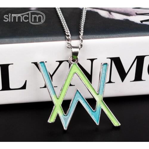 Alphabet Pendant Necklace W V Big Letter Necklace Two-color Stainless Steel Chains for Women Girl Choker Collares Gift