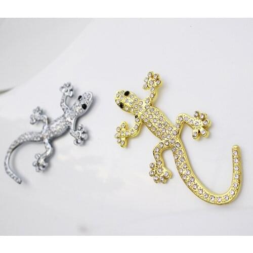 PC Metal 3D Car Sticker gecko Shape Emblem Chrome 3D Car Truck Motor Decal Sticker Universal Car Styling Accessories Drop