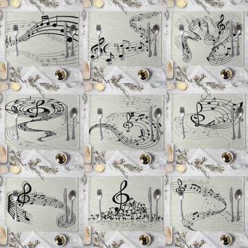 Musical Note Placemats for Drink Coasters Set Cup Bowl Mat Kitchen Accessories Home Decor 40*30cm