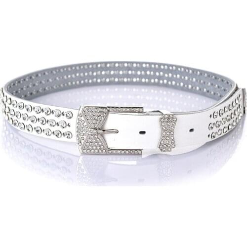 2020 Women fashion leather belt with bling bling Rhinestone wide gild Rhinestone stone genuine leather belts