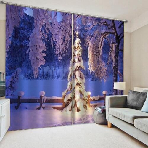 Luxury Blackout 3D Window Curtains For Living Room Bedroom white snow curtains