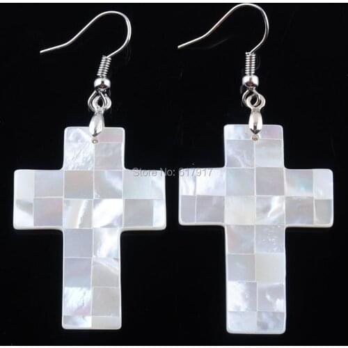 Natural Dangle Hook Earrings Paua Abalone Shell Bead Pendant New Zealand Earring Women Hanging Fashion Jewelry TR3208