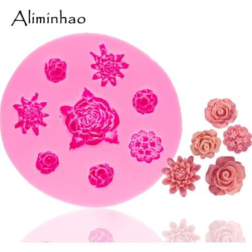 B1364 Flower daisy chrysanthemum Silicone Mold Sugarcraft dessert Candy Chocolate Molds Fondant Cake Decorating Tools