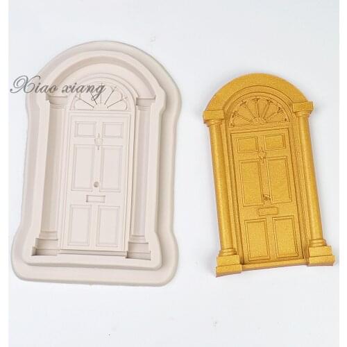 Retro Door Cake Border Silicone Molds Christmas Fondant Cake Decorating Tools Gumpaste Chocolate Moulds Kitchen Baking FM1290