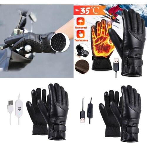 Winter Thermal Heated Gloves Electric Heating Gloves Skiing Snowboarding Gloves