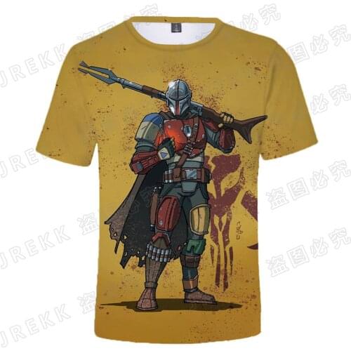 Star wars The Mandalorian Boba Fett Baby Yoda T-shirt Summer 3D New Cool Boy Girl Kids Short sleeve Harajuku Men Women t shirts