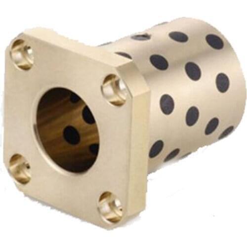 1pcs 40mmx50mm Square flange graphite brass sleeve oil-free bushing self-lubricating bearing wear-resistant compressive alloy