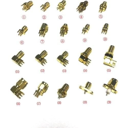 1PC SMA male/ female RF Coax connector PCB 2-hole panel mount solder post wire terminal adapter goldplated wholesale price