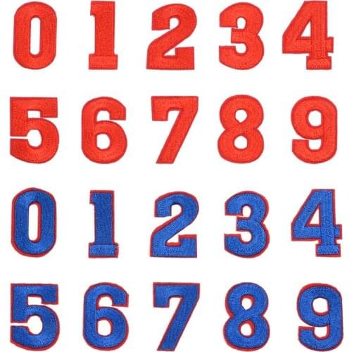 100pcs/lot Small Digital Embroidery Patch Number Jacket Jersey Clothing Decoration Accessories Heat Transfer Stickers T Shirt