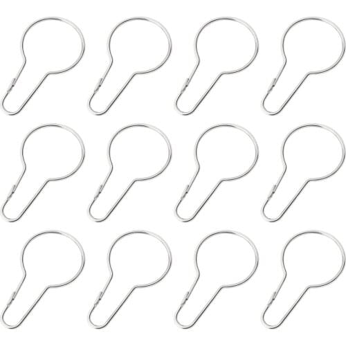 12Pcs/set Shower Curtain Hooks Glide Roller Rustproof Stainless Steel With Clips Polished Chrome for Bathroom Rods Curtains A2