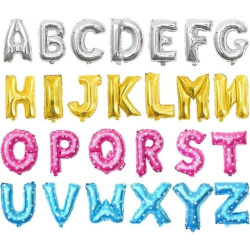 16 Inch Foil Alphabet Balloon Globos 26 Letters Rose Gold Silver Blue Pink Inflation Air Ball Birthday Wedding Party Decoration