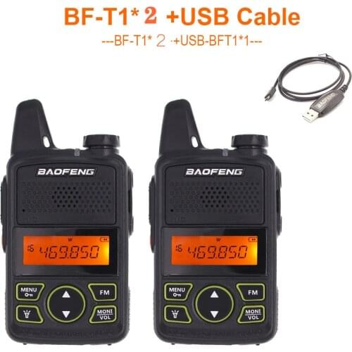 2pcs Baofeng BF-T1 MINI Kids Walkie Talkie Ham Two Way Radio comunicador BFT1 Walkie Talkie USB Handheld Portable HF Transceiver