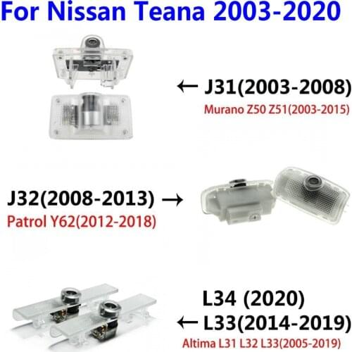 2X LED Car Door Light Ghost Projector Logo Lights For Nissan Teana J31 J32 J33 Altima L31 L32 L33 L34 Murano Z50 Z51 Patrol Y62